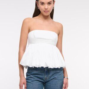 Abercrombie Strapless Bubble Hem Top, Size L